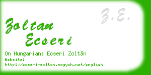 zoltan ecseri business card